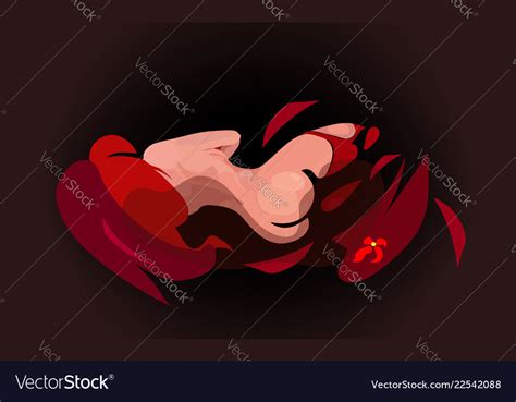 Background Naked Girl Sleeping Of A Beautiful Vector Image