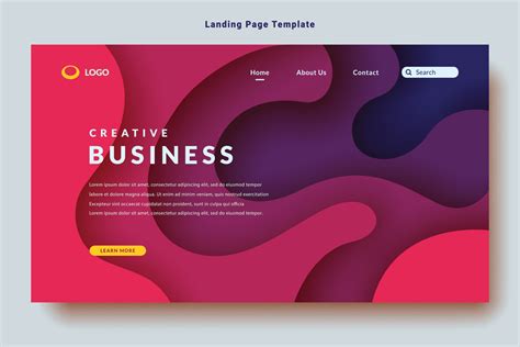 Modern Colorful Landing Page Website Template Design Background Violet