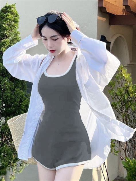 Set jum đi du lịch đi biển siêu hot mùa hè 2024 set jum ngắn 2 dây viền trắng kèm khoác mỏng