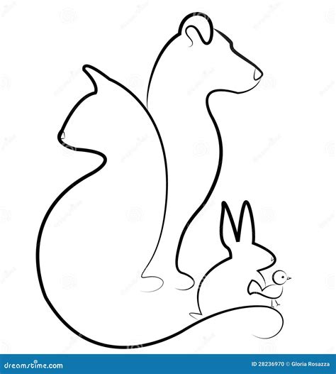 Cat Dog Bird And Rabbit Logo Vector Illustration