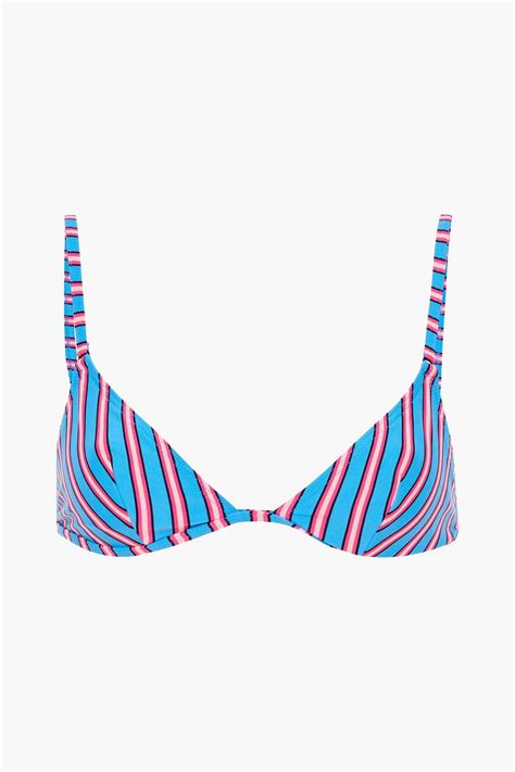 SOLID STRIPED The Lulu Striped Triangle Bikini Top THE OUTNET