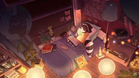 Lofi Chill Hip Hop Raccoon 4k 72710 Wallpaper Pc Desktop