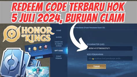 CODE REDEEM 5 JULI 2024 HONOR OF KINGS HOK TERBARU YouTube