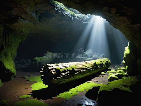 Cave With A Wooden Barrel Stock Illustration Illustration Of Beautiful