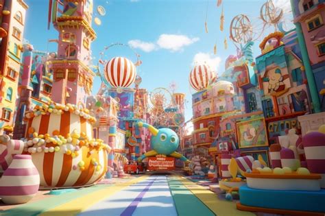 Premium Photo Carnival In A City Of Stacked Building Blocks With 00017 03