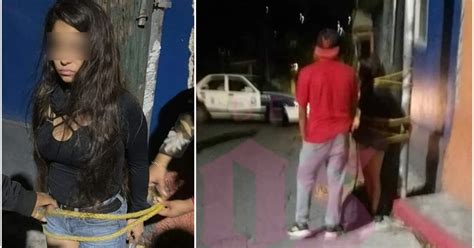 Vecinos amarran a un poste a una mujer que intentó asaltar a un taxista