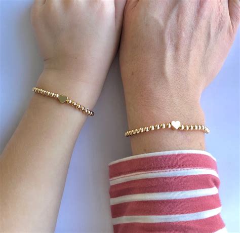 Gold Mama Mini Bracelet Set Gold Mom Daughter Bracelet Set Etsy