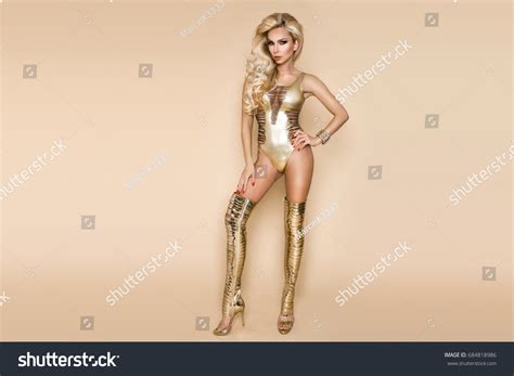 Elegant Sexy Woman Gold Bikini Amazing Stock Photo Shutterstock