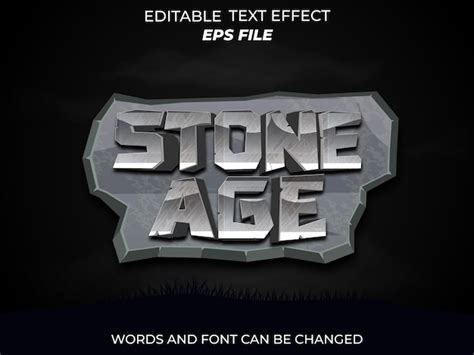 Premium Vector Stone Age Text Effect Font Editable Typography 3d Text