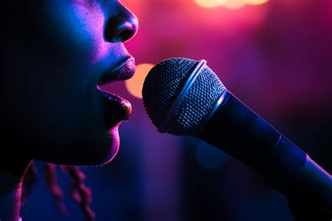 Close Up View Of A Person Singing Passionately Premium Ai Generated Image