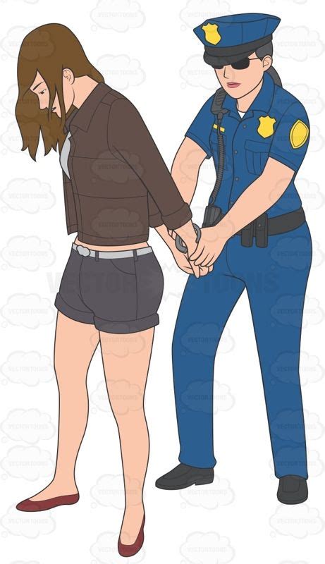 Female Police Officer Arresting A Female Suspect Female Police