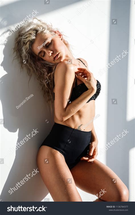 Beautiful Sexy Blonde Lingerie Posing Bright Stock Photo Shutterstock