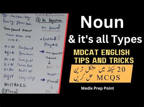 MDCAT English Tricks Noun 20 Sec Series YouTube