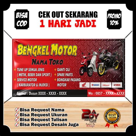 Jual Spanduk Banner Bengkel Motor Racing Banner Toko Bengkel Motor