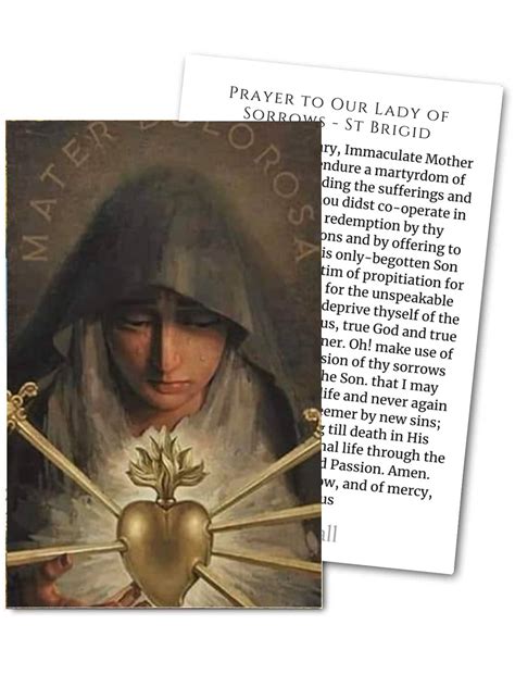 Our Lady Of Sorrows Prayer Card Catholic Devotions And Gifts