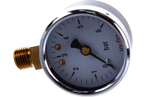 Радиальный манометр 6бар, диаметр 50мм, 1/4Н, верхнее подключение Uni ...