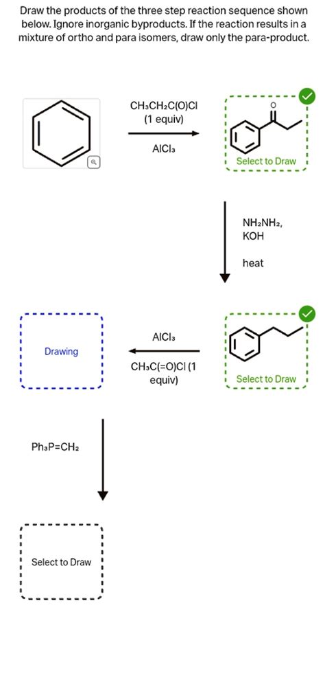 Solved Texts Draw The Products Of The Three Step Reaction Sequence