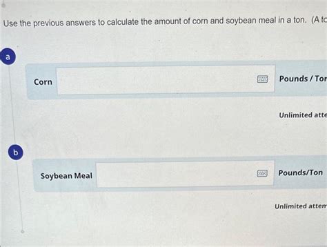 Solved Balance Pounds Of A Ration For Swine To Contain Chegg