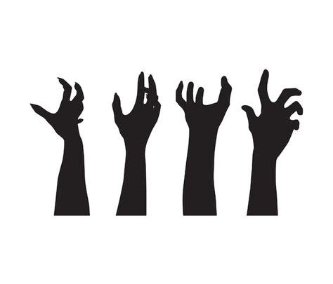 Premium Vector Vector Creepy Zombie Hands Silhouette Lambs Stick Out