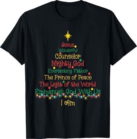 Christian Christmas Jesus Bible Names Xmas Tree Shaped T-Shirt - Buy t-shirt designs