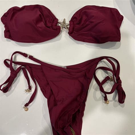 Summer Bikini Size M Purple Starfish Strapless Depop