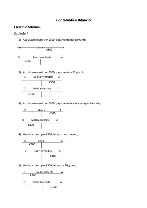 Esercizi cap Contabilità e Bilancio Esercizi e soluzioni Capitolo 4 1
