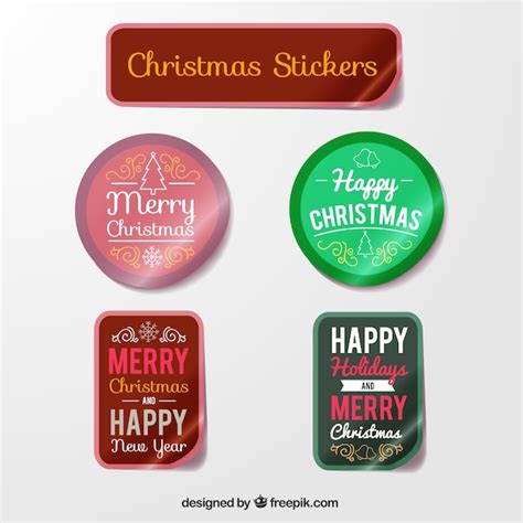 Free Vector | Christmas sticker labels collection