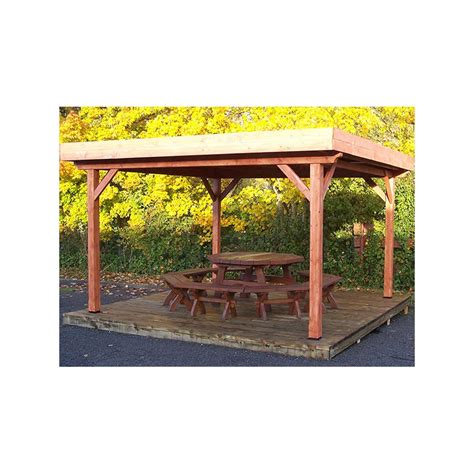 Pergola Bois Toit Plat En Bac Acier 16 M2