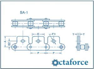 Ansi Standard Double Pitch Roller Chain Sa Attachment