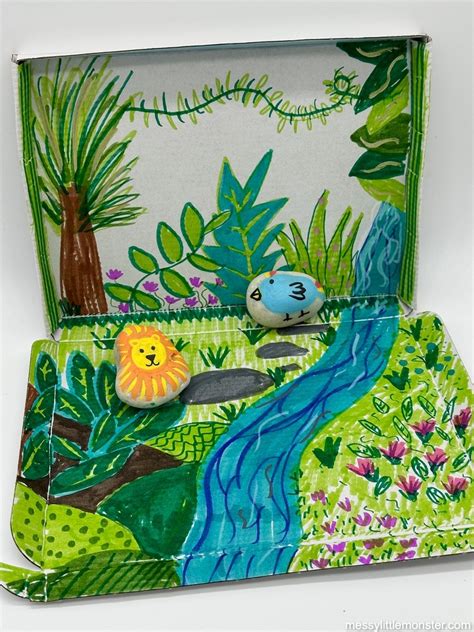 Rainforest Diorama Box Craft Messy Little Monster