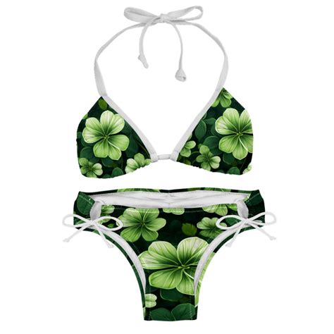 Saint Patrick S Day Detachable Sponge Adjustable Strap Bikini Set Two Pack Beach Pool Scenes