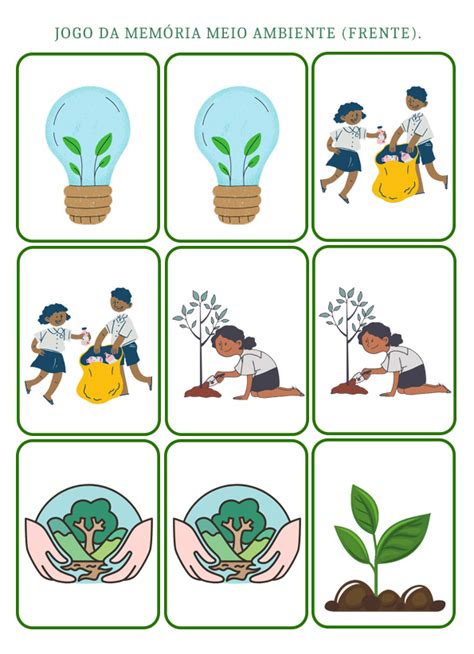 Jogo Da Memória Do Meio Ambiente Cantinho Do Eva