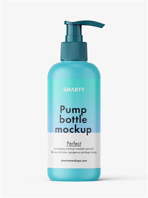 Cosmetic Bottle With Pump Mockup Matt Smarty Mockups