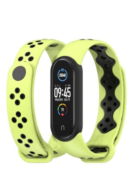Ремешок для Xiaomi Mi Band 5 и Mi Band 6 силиконовый с перфорацией для ...