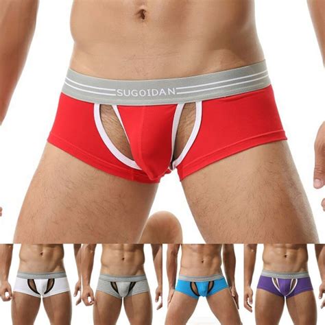 Sexy Mens Hollow Briefs Classic Boxer Trunk Micro Pouch Low Waist Rise Bikini Pouch G String