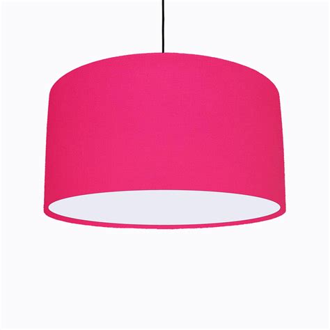 Candid Owl Bright Pink Lampshade In Cotton With White Lining