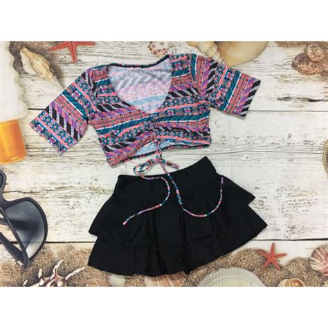 Set đồ bơi bikini áo rút dây váy tầng NHIỀU MÀU BigBuy bigbuy vn