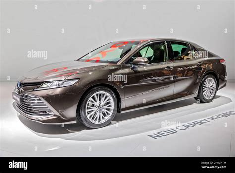 Toyota Camry Hybrid Car Showcased At The Paris Motor Show Paris