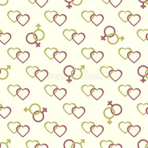 Male Female Gender Icons Seamless Pattern Background Stock