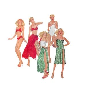 S Swimsuit Pattern Uncut Cover Ups Bikini Swimsuit Multisize Bust Maillot Handbag