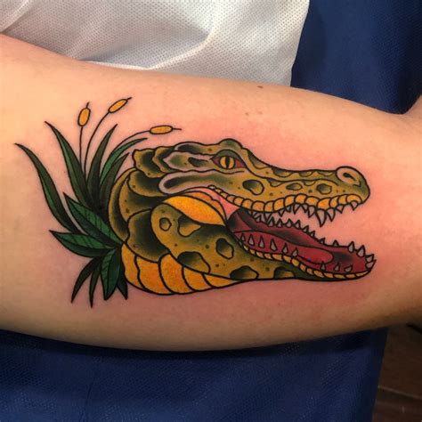 Crocodile Skull Tattoo