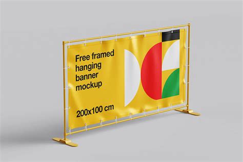 4 Free Framed Hanging Banner Mockup