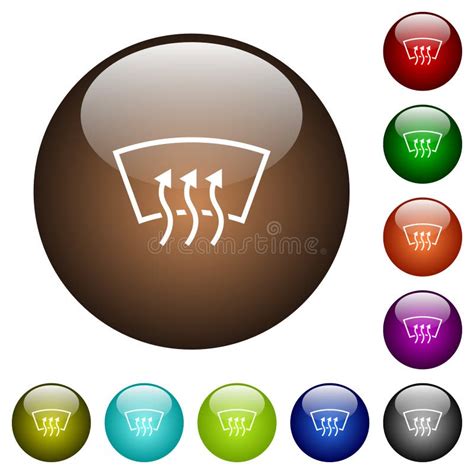 Windshield Defrost Color Glass Buttons Stock Vector Illustration Of