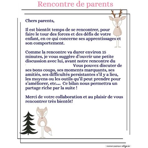 Lettre Rencontre De Parent