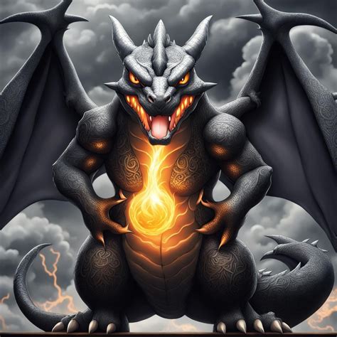 Shiny Dark Gray Charizard Wallpaper Pokémon Wallpaper Epic Scene