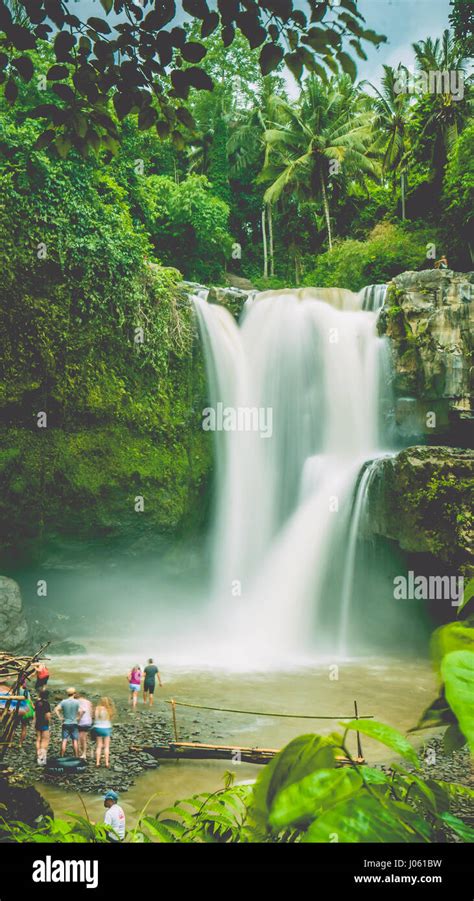 Amazing Tegenungan Waterfall Near Ubud In Bali Indonesia Stock Photo