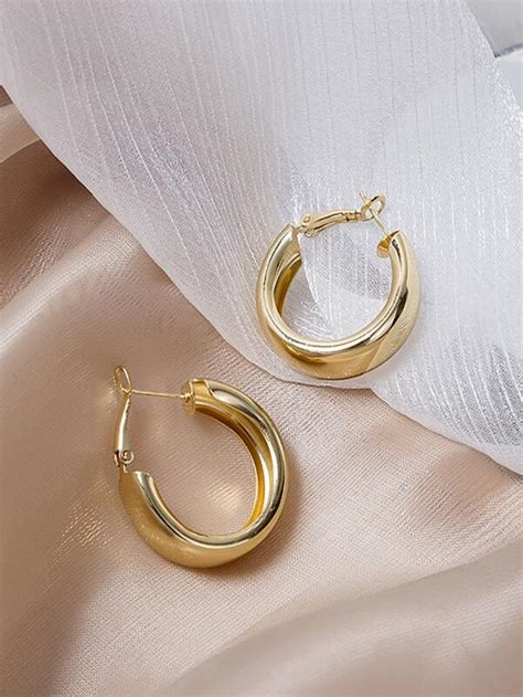 Minimalist Hoop Earrings Shein Uk