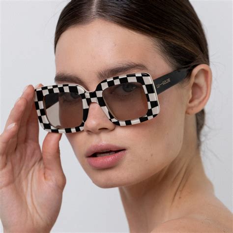 Lu Goldie Mia Sunglasses Black Check Abicus