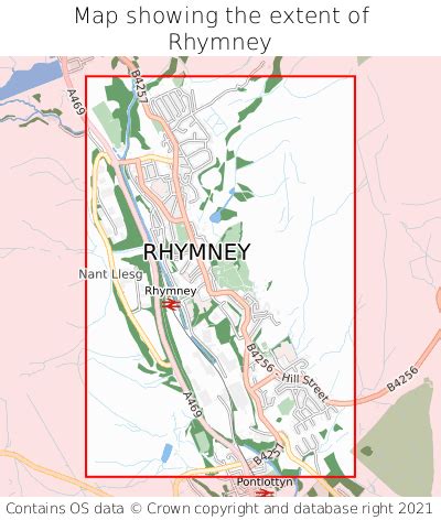 Where is Rhymney? Rhymney on a map