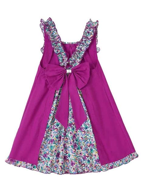 Robe Cérémonie Fleurie Violette Fille Noeud Amovible Anais La Faute à